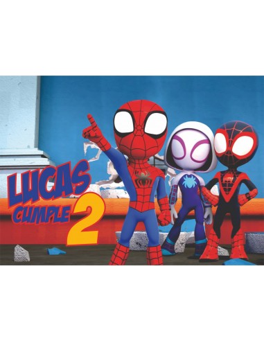 Papel de azúcar Spidey rectangular para tarta personalizado