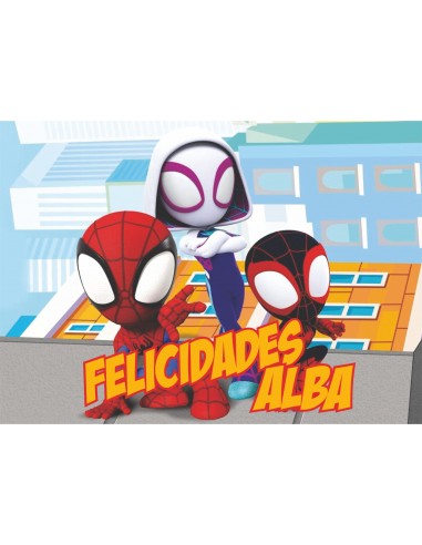 Papel de azúcar Spidey con nombre